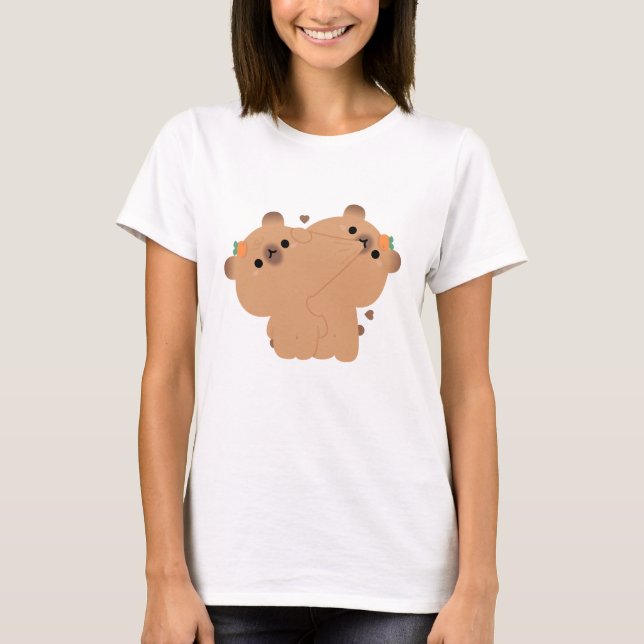 Capybara Couple T Shirt (Framsida)