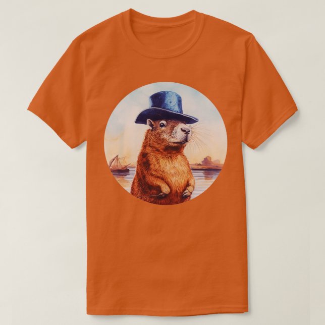 Capybara Cowboy 6 T Shirt (Design framsida)