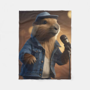 "Capybara Cowboy: Serenading the Vilda western" Fleecefilt