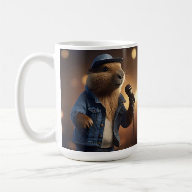 "Capybara Cowboy: Serenading the Vilda western" Kaffemugg (Vänster)