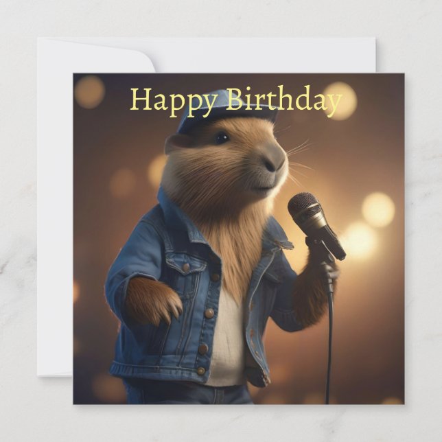 "Capybara Cowboy: Serenading the Vilda western" Kort (Framsida)