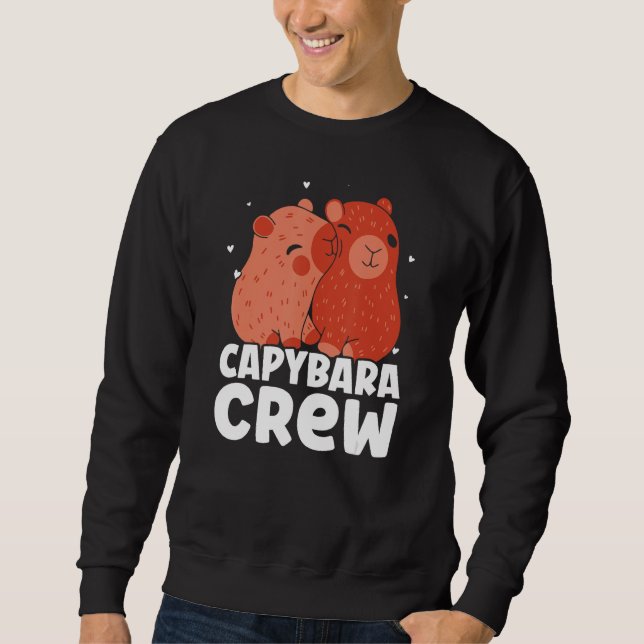Capybara Crew  Animal Rodent Capybaras Lång Ärmad Tröja (Framsida)