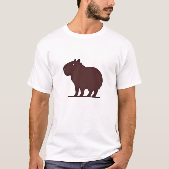 Capybara Cute Minimalist Silhouette Nature T-Shirt (Framsida)