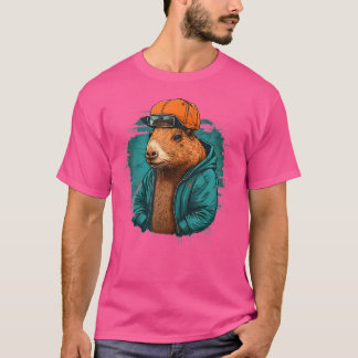 Capybara Cute och FUNNY Capybara Rap Dj Hip-Skutt  T Shirt
