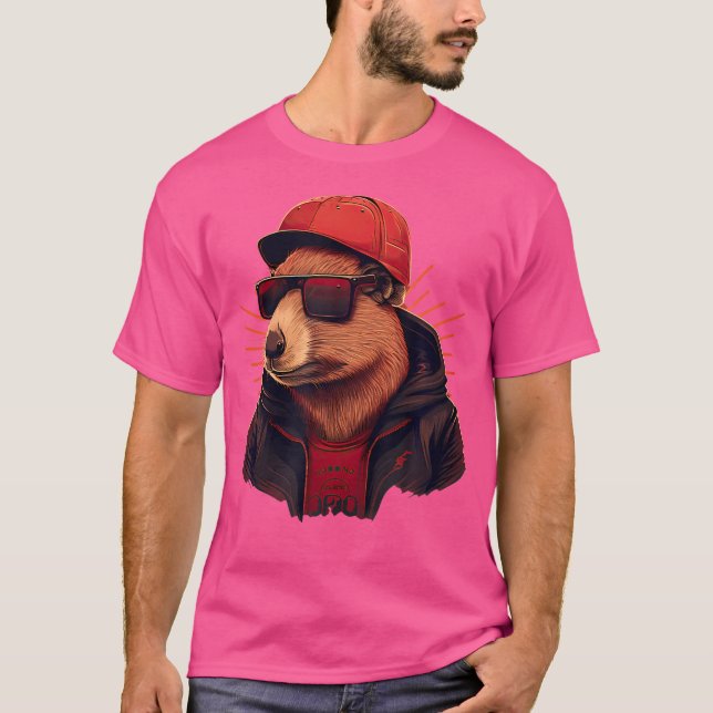 Capybara Cute och FUNNY Capybara Rap Dj Hip-Skutt  T Shirt (Framsida)
