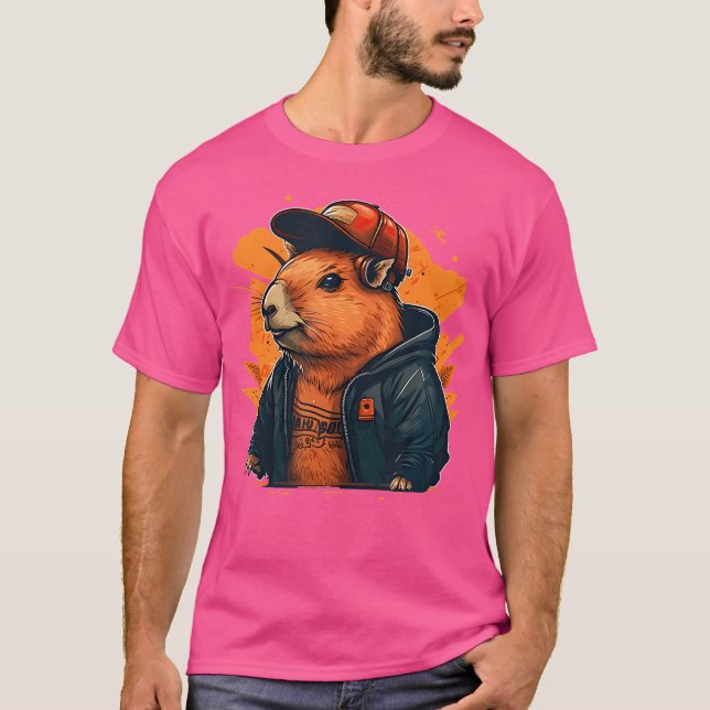 Capybara Cute och FUNNY Capybara Rap Dj Hip-Skutt  T Shirt (Framsida)