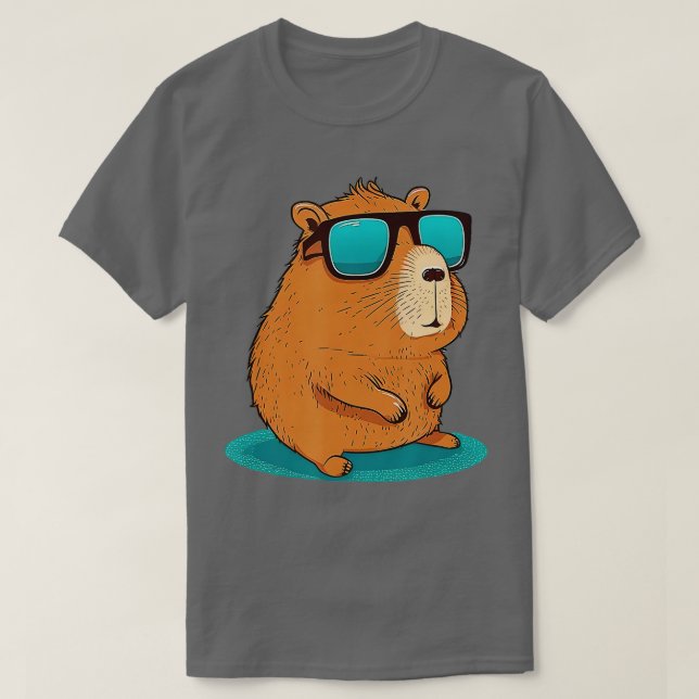Capybara Cute och lustigt Capybara Coola Sunglass T Shirt (Design framsida)