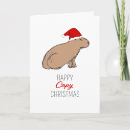 Capybara Cute Retro Hand-Drawn julkort Kort