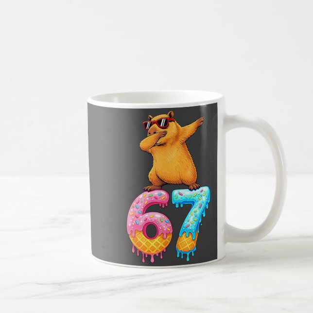 Capybara Dabbing 67 Ice Cream Drip 67 Birthday Boy Kaffemugg (Höger)