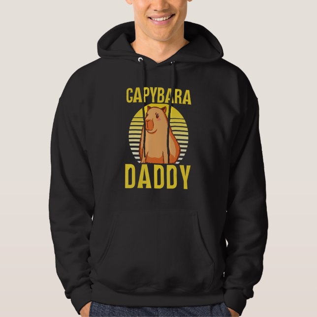 Capybara Daddy  Rodent Capybaras Animal Dad Father Hoodie (Framsida)