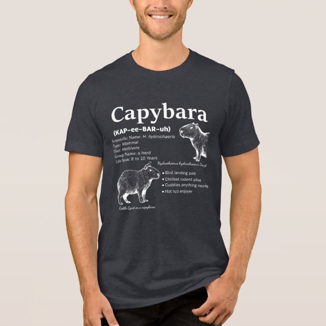 Capybara Definition Shirt White Text Funny Animal  T Shirt (Framsida)