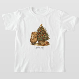 Capybara Dekorerar Julgran Mysig Retropresent T Shirt