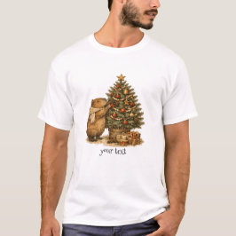 Capybara Dekorerar Julgran Mysig Retropresent T Shirt