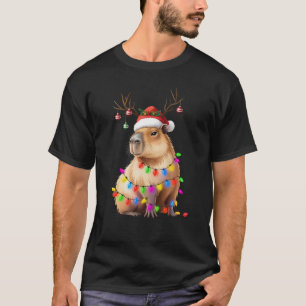 Capybara Djurälskare Julbelysning Cappy Xmas T Shirt