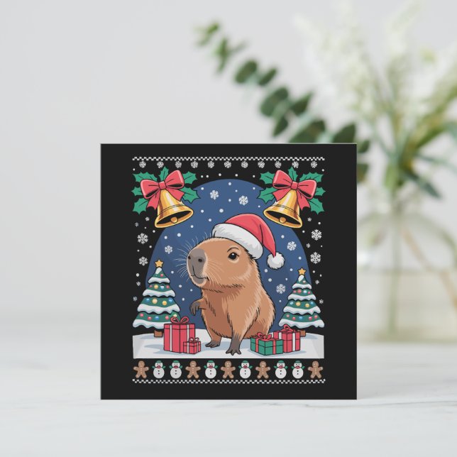 Capybara Djurälskare Julpresent Fula Capybara  Inbjudningar (Stående Fram)