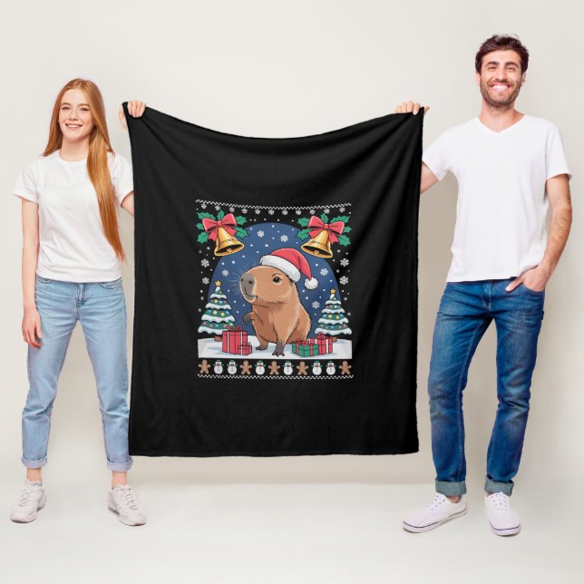 Capybara Djurälskare Julpresent Fult Capybara  Fleecefilt (På plats)