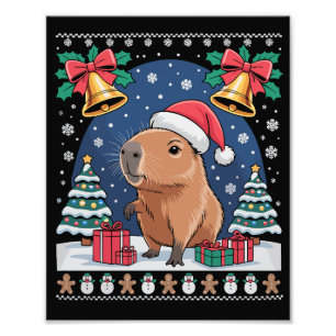 Capybara Djurälskare Xmas Present Fult Capybara Fototryck