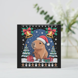 Capybara Djurälskare Xmas Present Fult Capybara Julkort