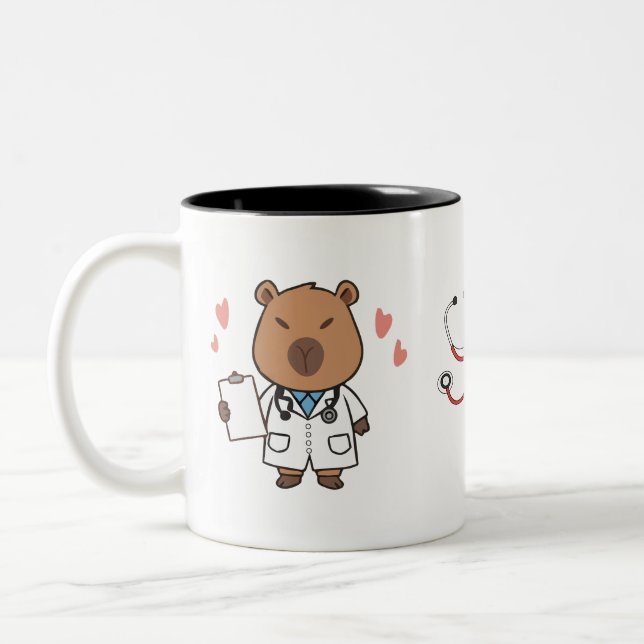 Capybara Doktor Mugg | Funny Medical Coffee Kopp (Vänster)