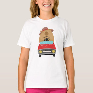 Capybara Driving T Shirt
