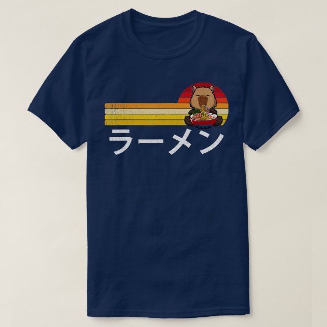 Capybara Eating Ramen Funny Japansk Food Capibara T Shirt (Design framsida)