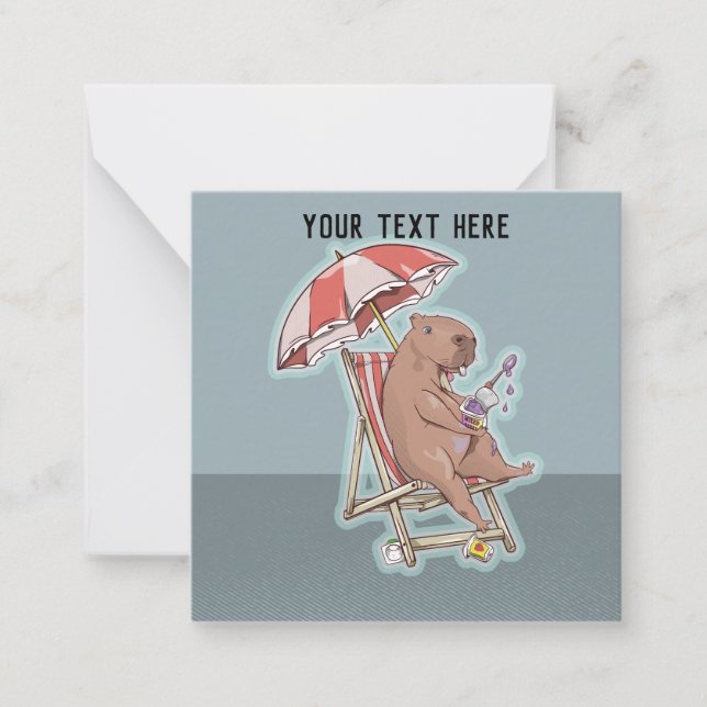 Capybara Eating Yogurt Anteckningskort (Framsida)