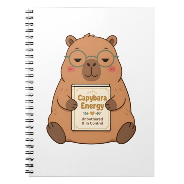 Capybara Energi Ogenstörda Glasögon Anteckningsbok (Framsidan)