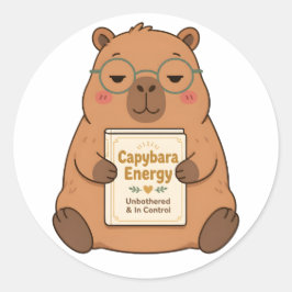 Capybara Energy Orolig Glasögon Klistermärke