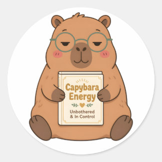 Capybara Energy Orolig Glasögon Klistermärke