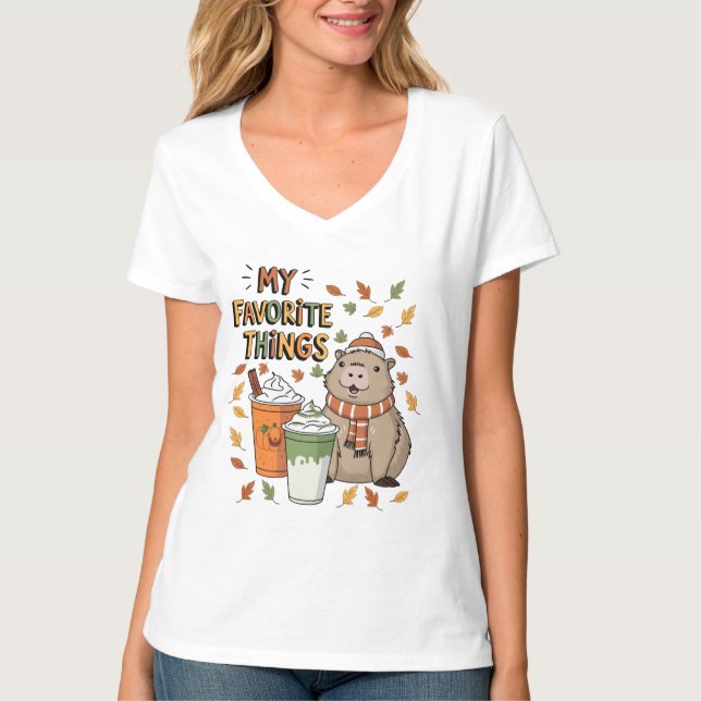 Capybara Fall T-Shirt (Framsida)