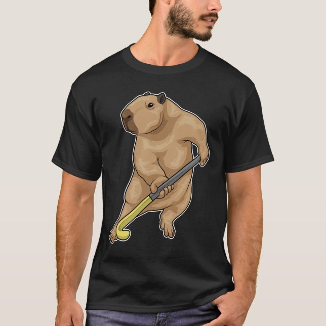 Capybara Fält hockey Hockey stick T Shirt (Framsida)