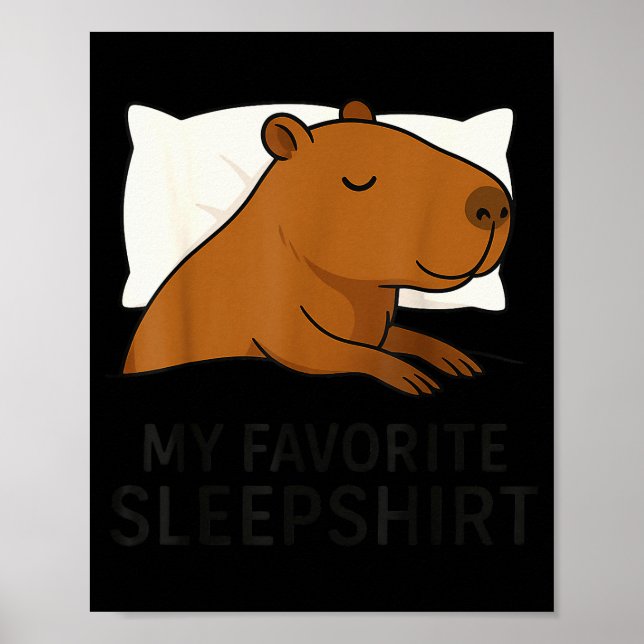 Capybara Favorite Sleepshirt Sleeng Pajamas Boys G Poster (Framsidan)