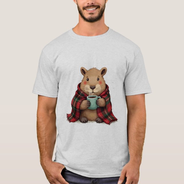 Capybara Fil Julkaffe - Djurutveck T Shirt (Framsida)