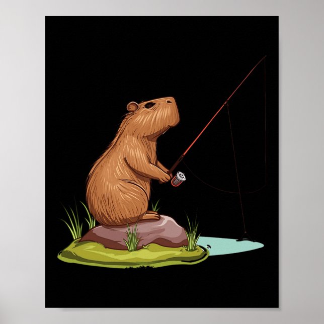 Capybara Fishing Poster (Framsidan)