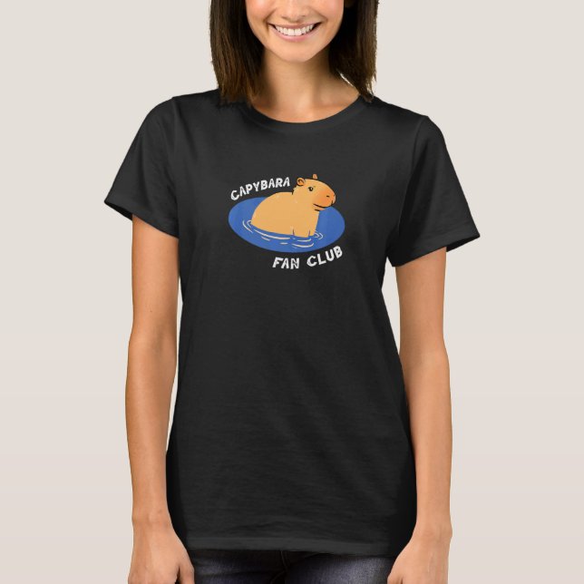 Capybara Fläkt Klubb som säger att kute simmar frå T Shirt (Framsida)