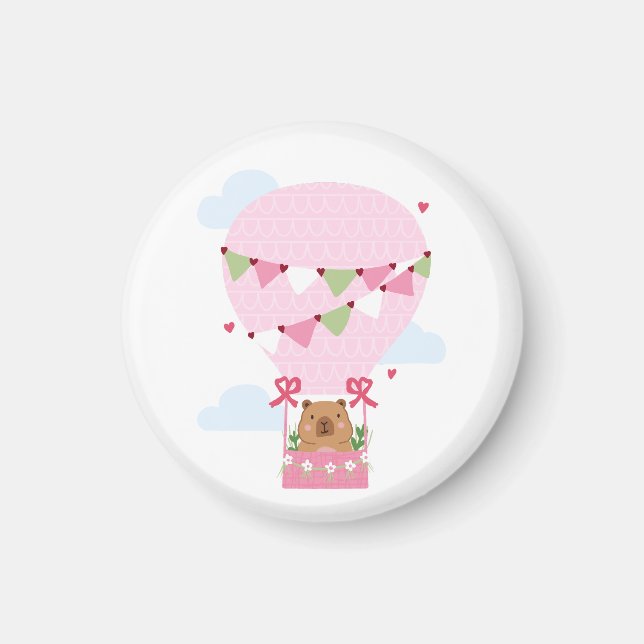 Capybara Födelsedagsfest Barnklocka Magnet (Framsidan)