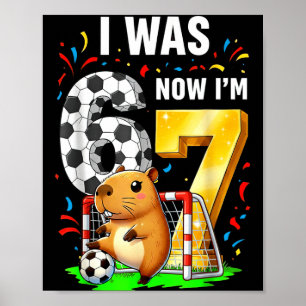 Capybara fotboll födelsedag jag var 6 nu är jag 7 poster