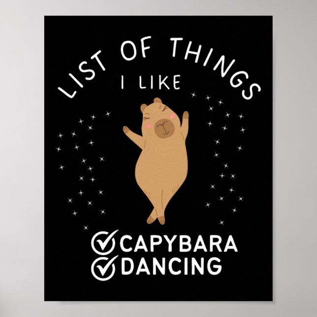 Capybara Funny Dance Älskare Capybara Graphic Danc Poster (Framsidan)