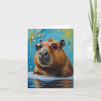 Capybara Funny Grattis på födelsedagen-kort Kort