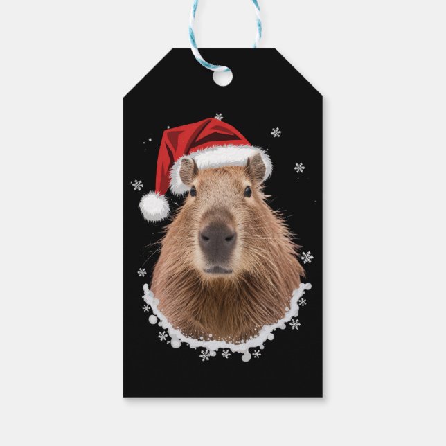 Capybara Funny jul Presentetikett (Baksidan)