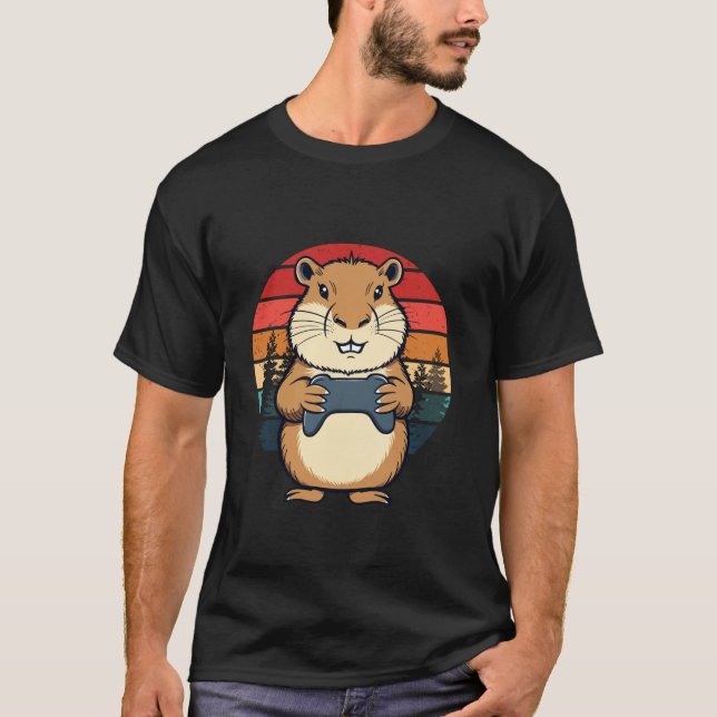 Capybara Funny Retro Video Games för barn Manar Wo T Shirt (Framsida)