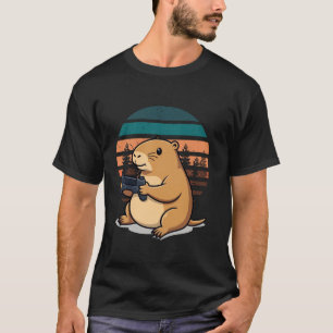 Capybara Funny Retro Video Games för barn Manar Wo T Shirt