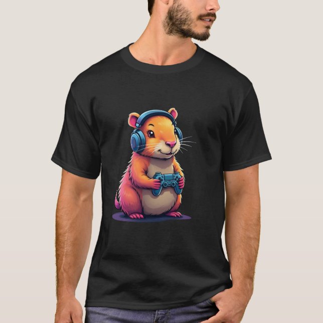 Capybara Funny Video Games Capybara Video Games Lo T Shirt (Framsida)