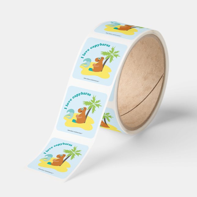 Capybara Fyrkantigt Klistermärke (Rulle)