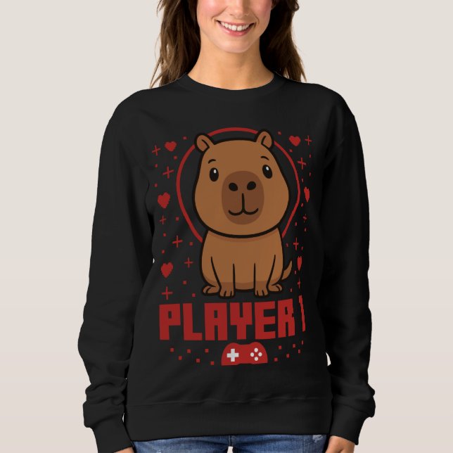 Capybara Gamer Couple Capybara Retro Pixel Arcade T Shirt (Framsida)