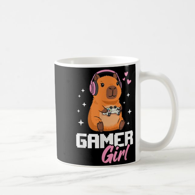Capybara Gamer Girl Gaming  Kaffemugg (Höger)