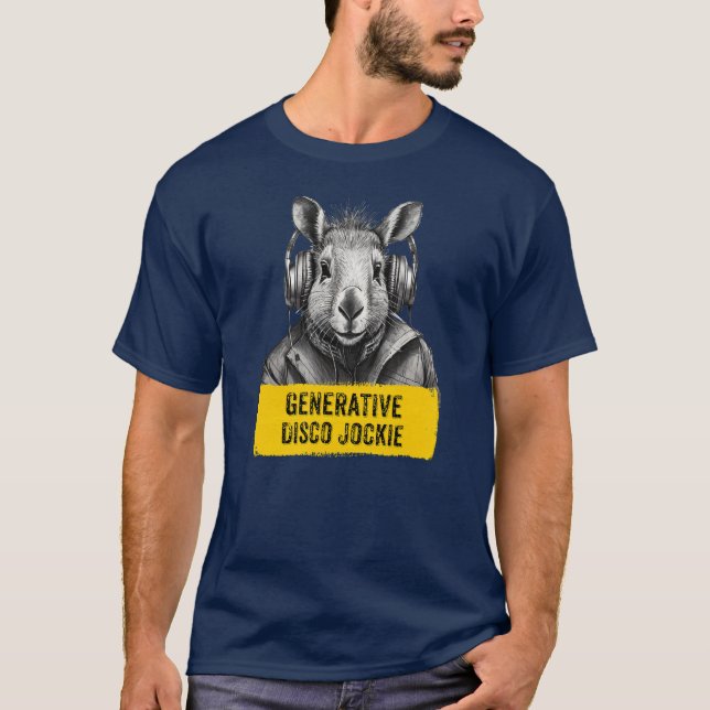 Capybara Generative Disco Jockie coola roligt T-sh T Shirt (Framsida)