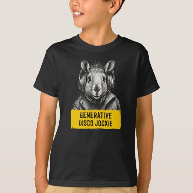 Capybara Generative Disco Jockie coola roligt T-sh T Shirt (Framsida)