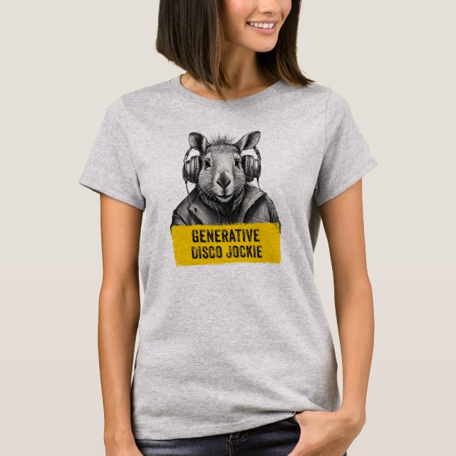 Capybara Generative Disco Jockie coola roligt T-sh T Shirt (Framsida)