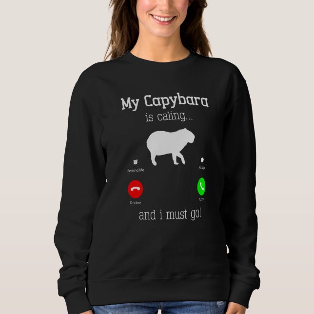 Capybara Giant Rodent Capybara ringer och jag mu T Shirt (Framsida)